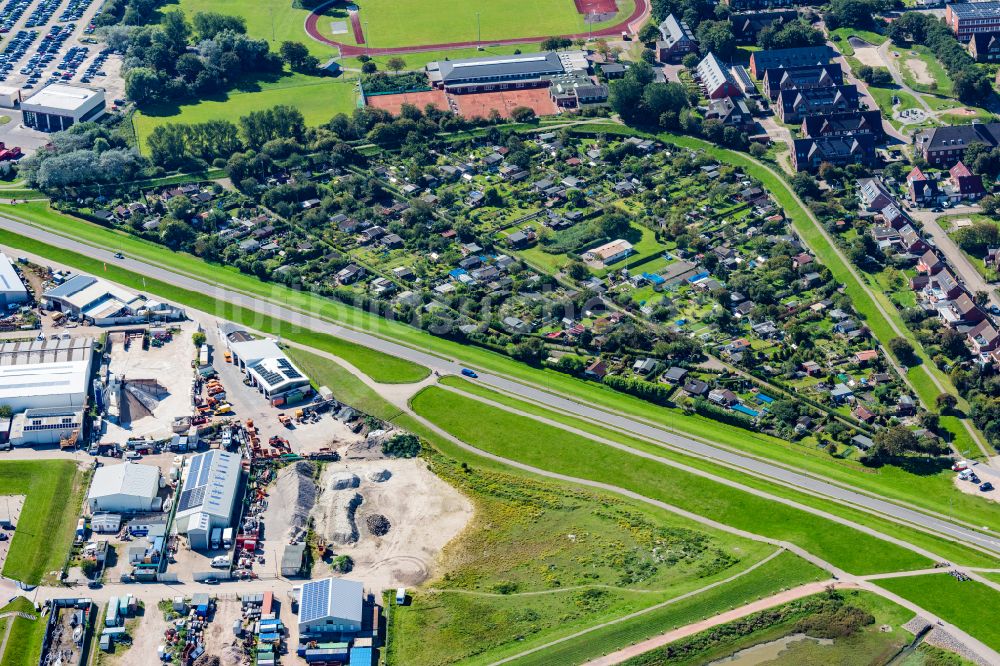 Luftbild Norderney - Kleingartenanlagen des Vereins - der Laubenkolonie Schlickdreieck auf der Insel Norderney im Bundesland Niedersachsen, Deutschland