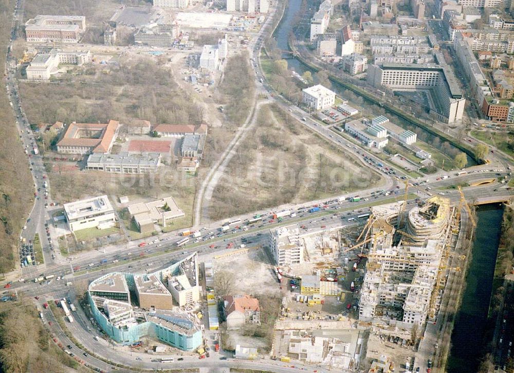 Berlin-Tiergarten von oben - Klingelhöferdreieck mit Botschaftsbau der Nordischen Länder im Berliner Tiergarten.