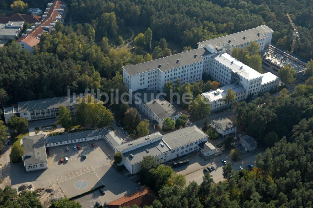 Hennigsdorf von oben - Klinik Hennigsdorf mit Erweiterungsbaustelle