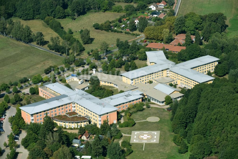 Plau am See aus der Vogelperspektive Klinikgelände des