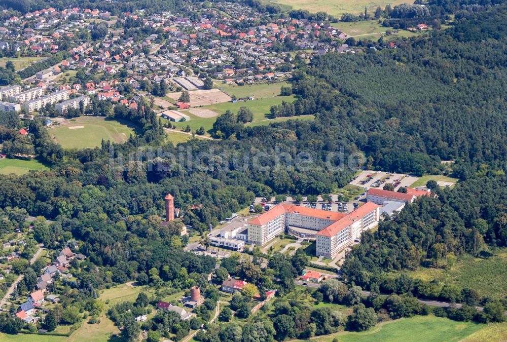 Pasewalk von oben - Klinikgelände des Krankenhauses Aklepsios Klinik in Pasewalk im Bundesland Mecklenburg-Vorpommern, Deutschland