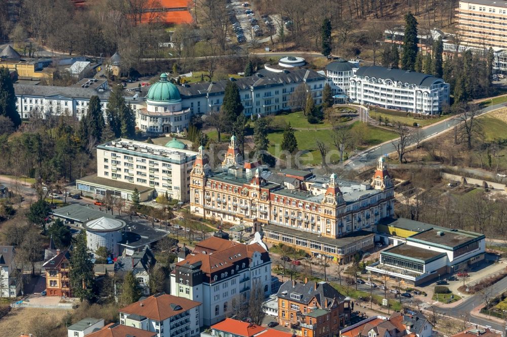 Luftaufnahme Bad Wildungen - Klinikgelände des Krankenhauses Asklepios Fachklinik Fürstenhof in Bad Wildungen im Bundesland Hessen, Deutschland