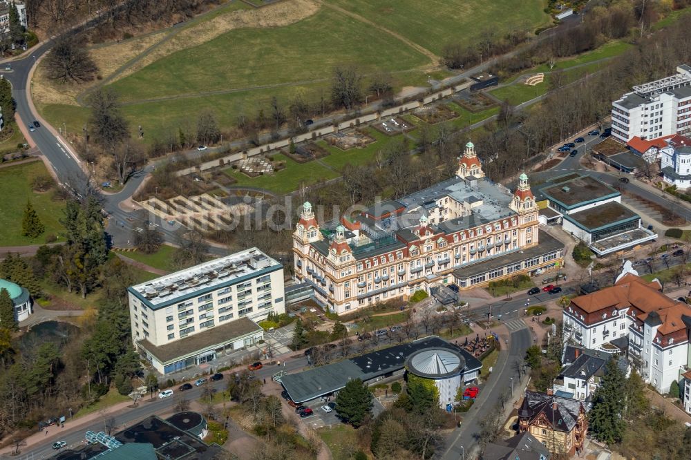 Luftaufnahme Bad Wildungen - Klinikgelände des Krankenhauses Asklepios Fachklinik Fürstenhof in Bad Wildungen im Bundesland Hessen, Deutschland