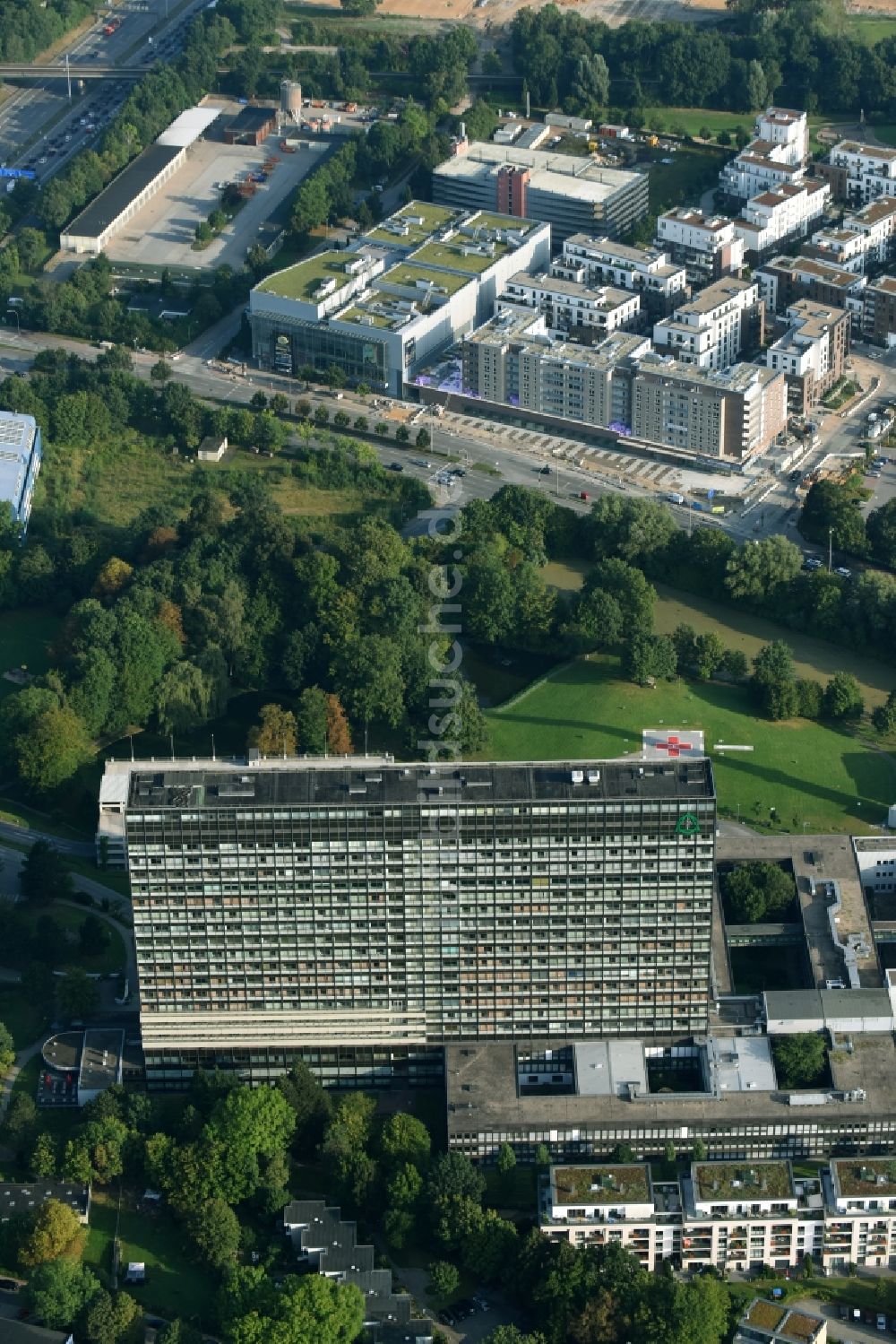 Luftaufnahme Hamburg - Klinikgelände des Krankenhauses Asklepios Klinik Altona in der Paul-Ehrlich-Straße in Hamburg