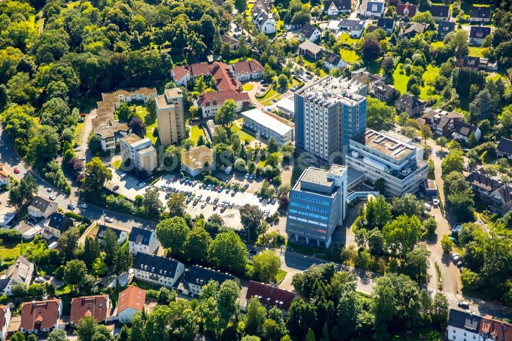 Hattingen von oben - Klinikgelände des Krankenhauses Augusta-Kranken-Anstalt gGmbH in Hattingen im Bundesland Nordrhein-Westfalen, Deutschland