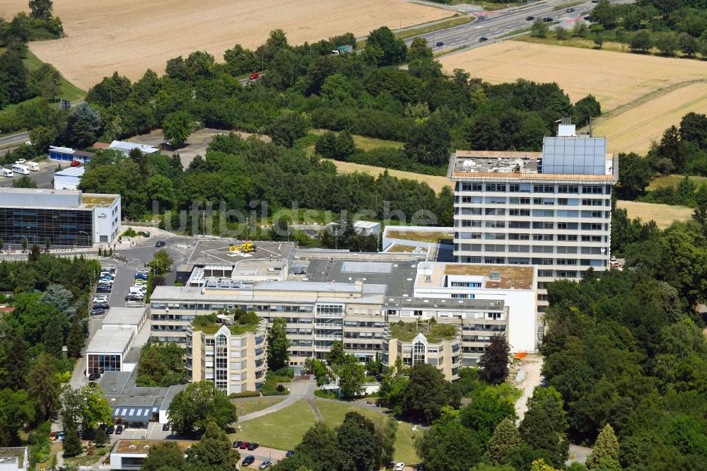 Frankfurt am Main von oben - Klinikgelände des Krankenhauses Berufsgenossenschaftliche Unfallklinik in Frankfurt am Main im Bundesland Hessen, Deutschland