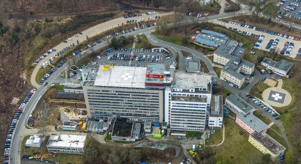 Luftaufnahme Siegen - Klinikgelände des Krankenhauses Diakonie Klinikum Jung-Stilling in Siegen im Bundesland Nordrhein-Westfalen, Deutschland