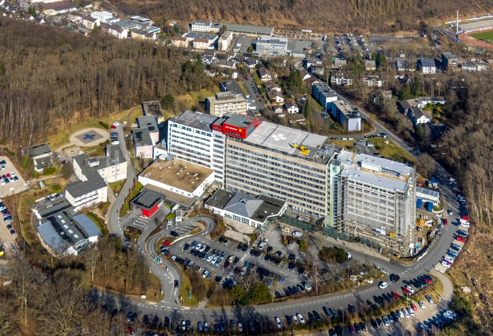 Luftbild Siegen - Klinikgelände des Krankenhauses Diakonie Klinikum Jung-Stilling in Siegen im Bundesland Nordrhein-Westfalen, Deutschland