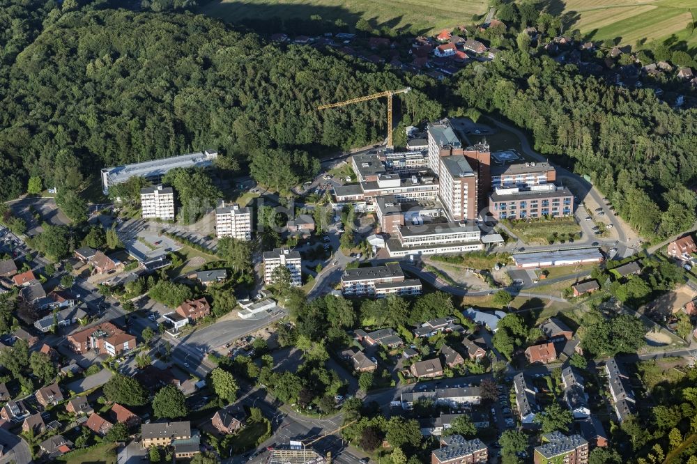 Luftbild Stade - Klinikgelände des Krankenhauses Elbe Klinkum in Stade im Bundesland Niedersachsen, Deutschland