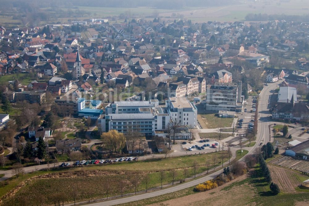 Luftbild Kehl - Klinikgelände des Krankenhauses Epilepsiezentrum Kork im Ortsteil Kork in Kehl im Bundesland Baden-Württemberg, Deutschland