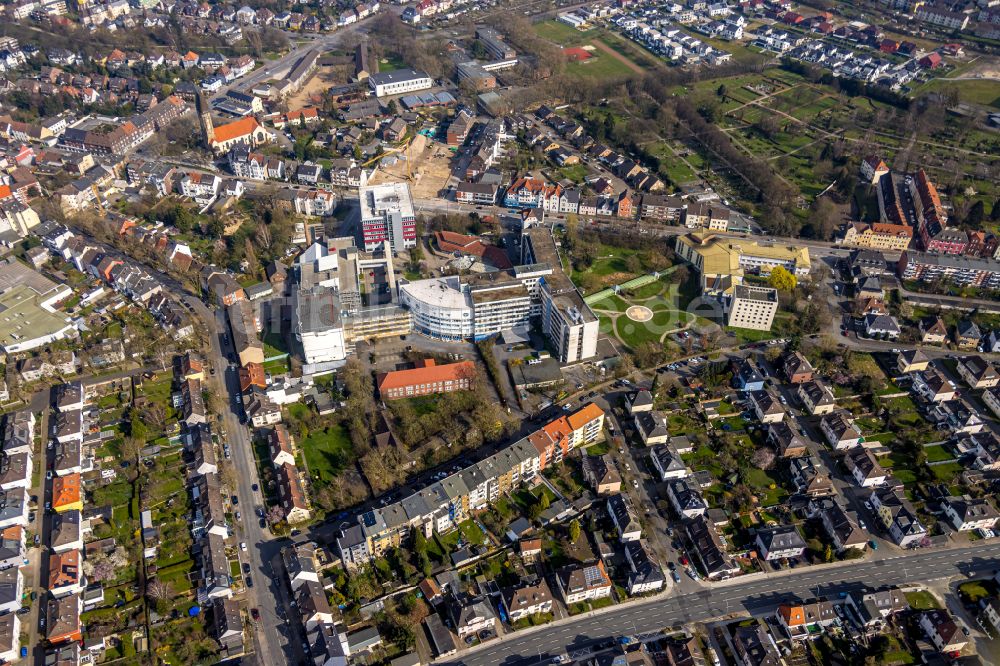 Luftaufnahme Hamm - Klinikgelände des Krankenhauses Evangelisches Krankenhaus Hamm in Hamm im Bundesland Nordrhein-Westfalen, Deutschland