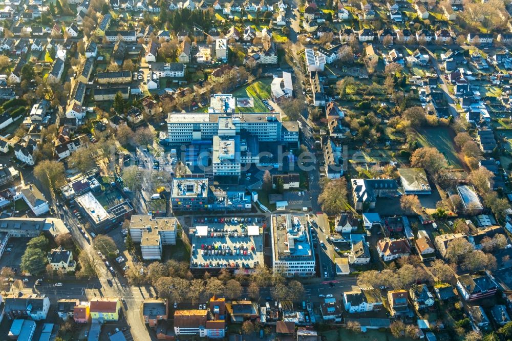 Luftbild Unna - Klinikgelände des Krankenhauses Evangelisches Krankenhaus in Unna im Bundesland Nordrhein-Westfalen, Deutschland