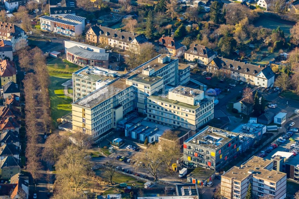 Luftaufnahme Unna - Klinikgelände des Krankenhauses Evangelisches Krankenhaus in Unna im Bundesland Nordrhein-Westfalen, Deutschland