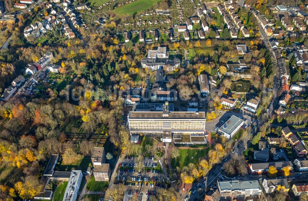 Luftaufnahme Witten - Klinikgelände des Krankenhauses Evangelisches Krankenhaus Witten in Witten im Bundesland Nordrhein-Westfalen, Deutschland