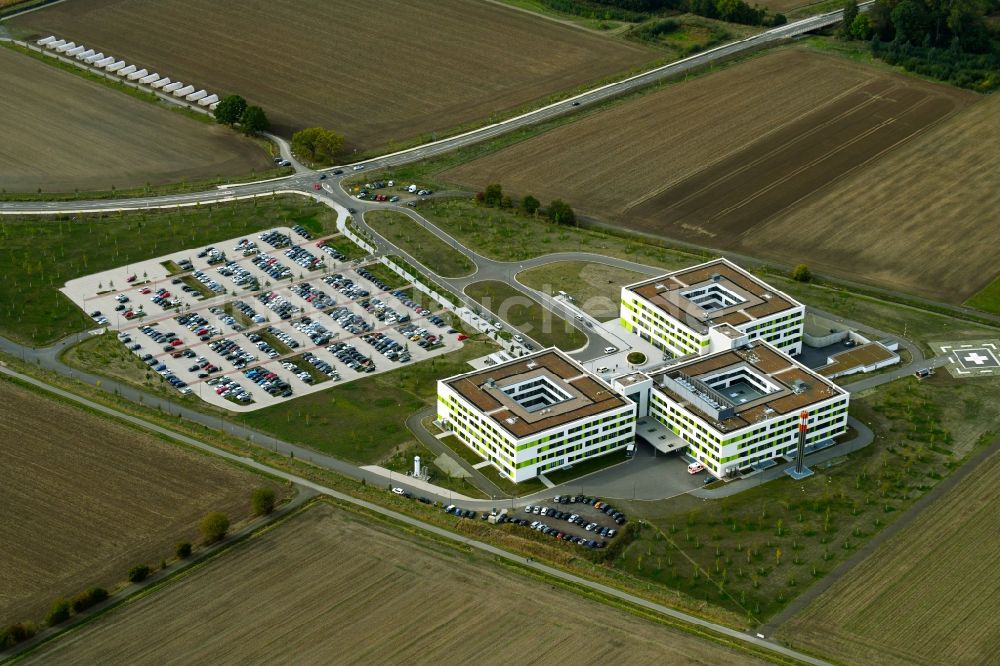 Obernkirchen von oben - Klinikgelände des Krankenhauses Gesamtklinikum für das Schaumburger Land in Obernkirchen im Bundesland Niedersachsen, Deutschland