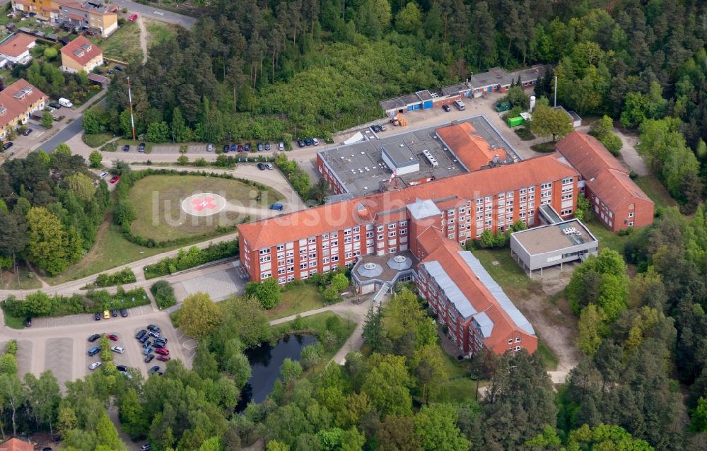 Luftbild Soltau - Klinikgelände des Krankenhauses Heidekreis Klinikum in Soltau im Bundesland Niedersachsen, Deutschland