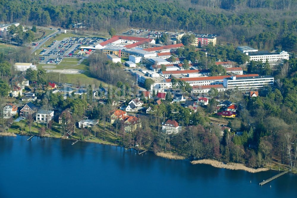 Bad Saarow von oben - Klinikgelände des Krankenhauses HELIOS Klinikum Bad Saarow Klinik im Bundesland Brandenburg