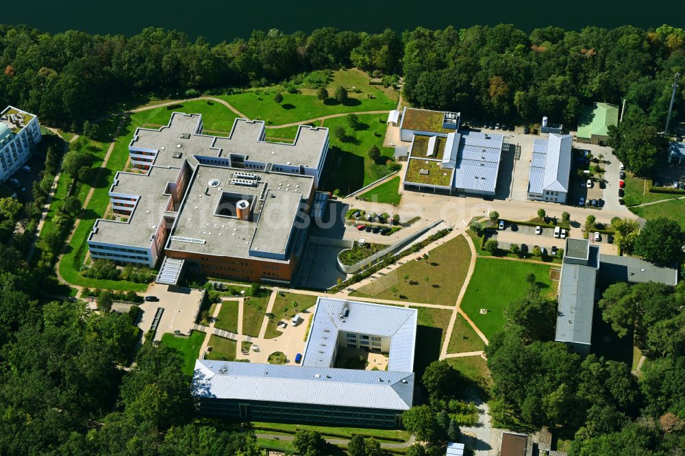 Luftaufnahme Rüdersdorf - Klinikgelände des Krankenhauses Immanuel Klinik Rüdersdorf in Rüdersdorf im Bundesland Brandenburg, Deutschland