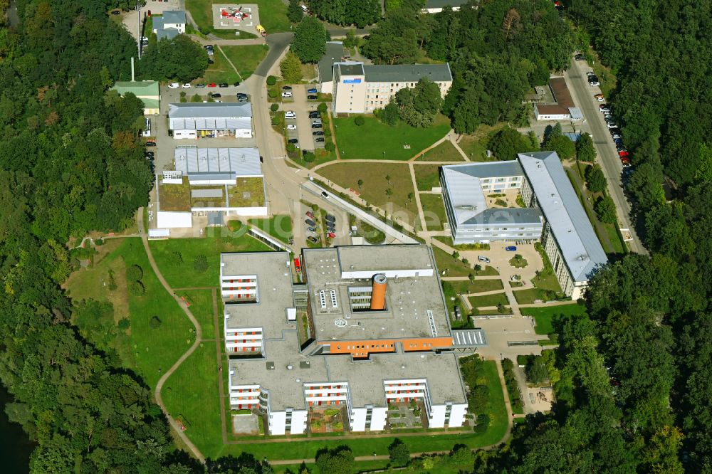 Luftaufnahme Rüdersdorf - Klinikgelände des Krankenhauses Immanuel Klinik Rüdersdorf in Rüdersdorf im Bundesland Brandenburg, Deutschland