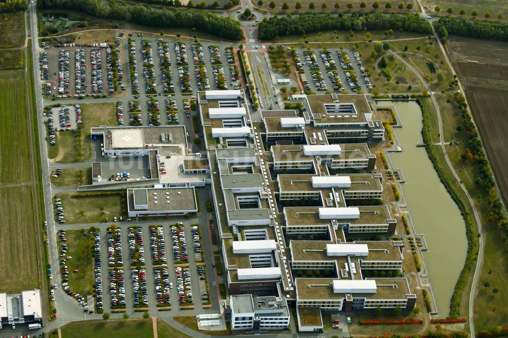 Luftbild Minden - Klinikgelände des Krankenhauses Johannes Wesling Klinikum in Minden im Bundesland Nordrhein-Westfalen, Deutschland