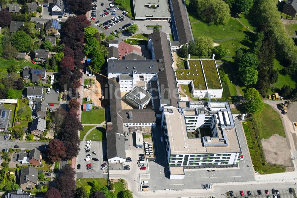 Luftaufnahme Kleve - Klinikgelände des Krankenhauses Katholisches Karl Leisner Klinikum gGmbH - St.-Antonius-Hospital Kleve an der Albersallee in Kleve im Bundesland Nordrhein-Westfalen, Deutschland