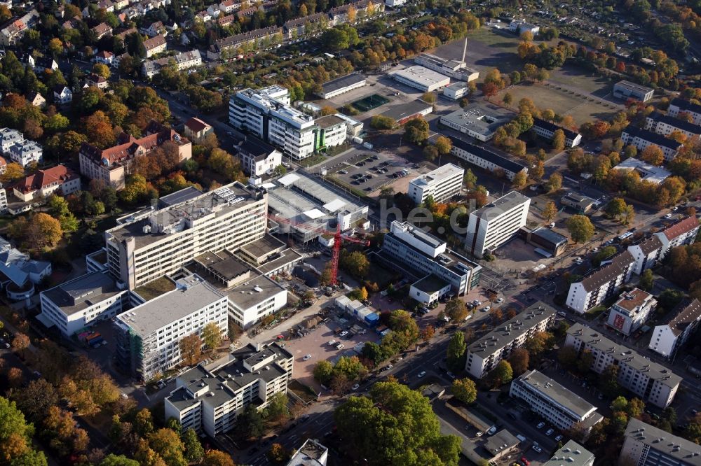 Mainz aus der Vogelperspektive: Klinikgelände des Krankenhauses Katholisches Klinikum in Mainz im Bundesland Rheinland-Pfalz, Deutschland