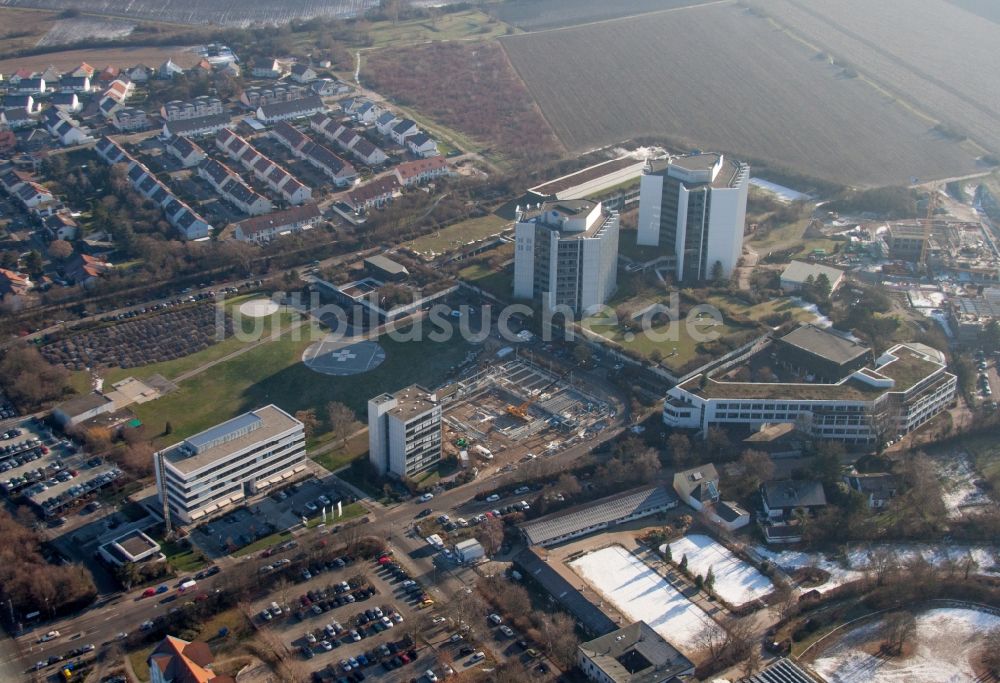 Luftbild Ludwigshafen am Rhein - Klinikgelände des Krankenhauses BG Klinik Ludwigshafen in Ludwigshafen am Rhein im Bundesland Rheinland-Pfalz