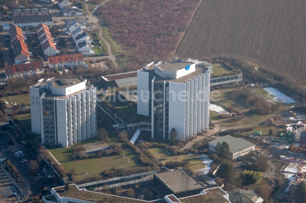 Luftaufnahme Ludwigshafen am Rhein - Klinikgelände des Krankenhauses BG Klinik Ludwigshafen in Ludwigshafen am Rhein im Bundesland Rheinland-Pfalz