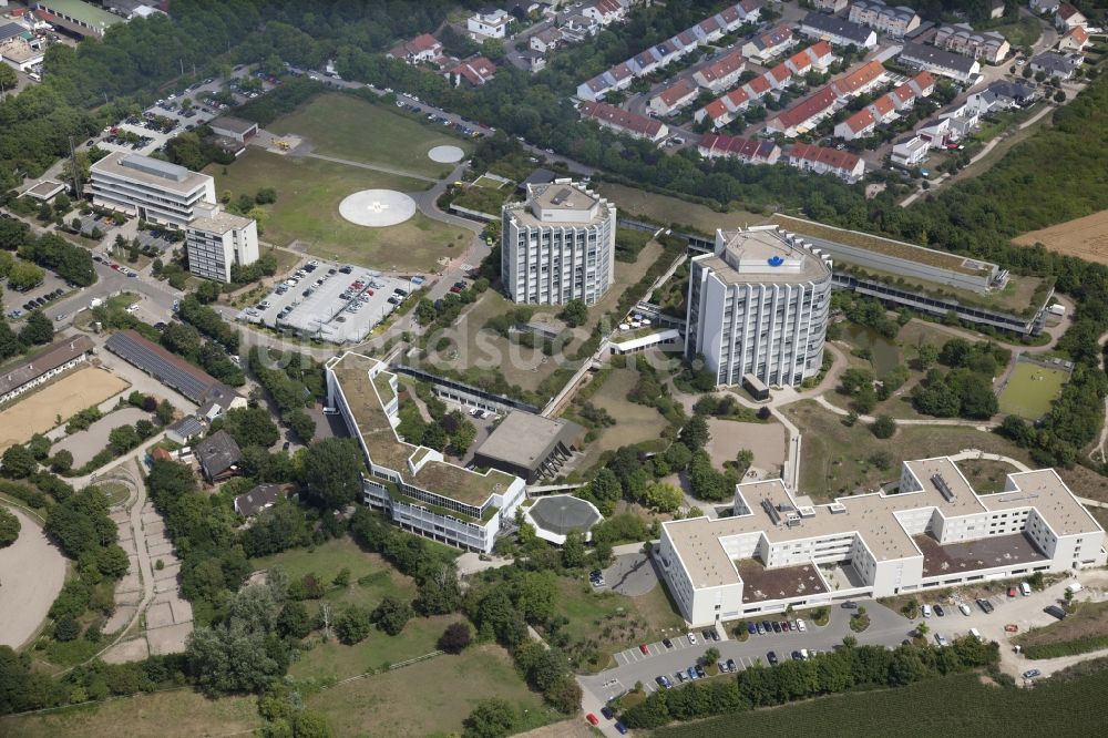 Ludwigshafen am Rhein von oben - Klinikgelände des Krankenhauses BG Klinik Ludwigshafen in Ludwigshafen am Rhein im Bundesland Rheinland-Pfalz