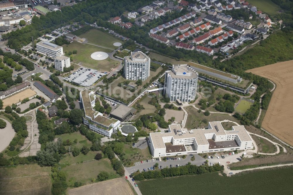 Ludwigshafen am Rhein aus der Vogelperspektive: Klinikgelände des Krankenhauses BG Klinik Ludwigshafen in Ludwigshafen am Rhein im Bundesland Rheinland-Pfalz