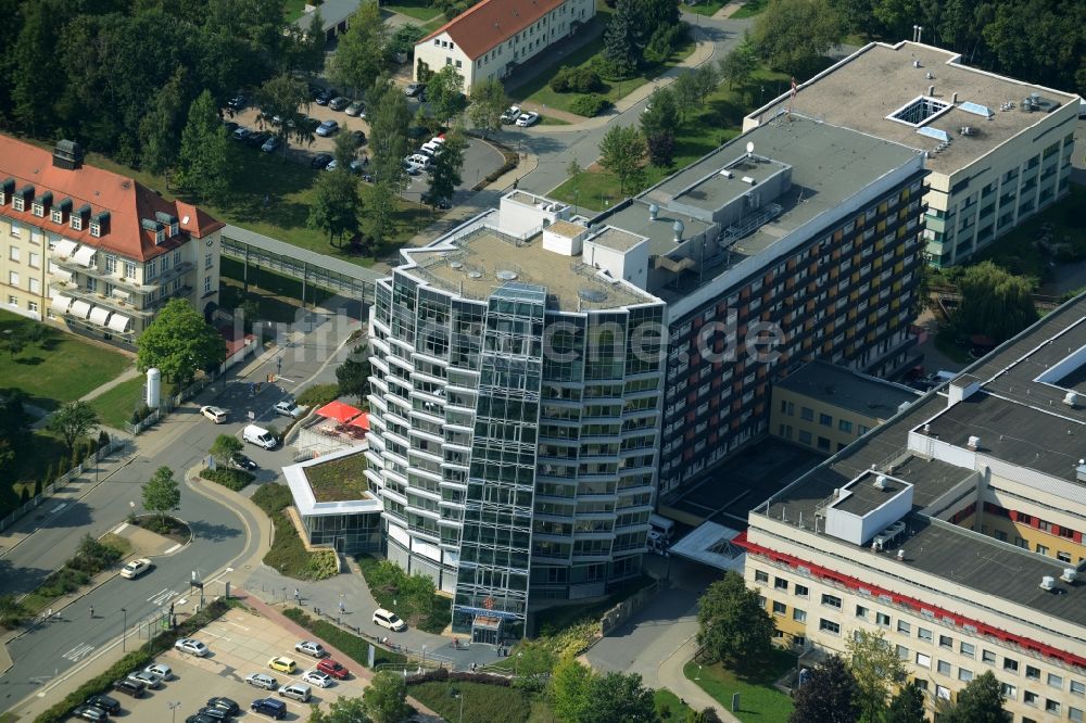 Luftaufnahme Chemnitz - Klinikgelände des Krankenhauses Klinikum Chemnitz gGmbH in Chemnitz im Bundesland Sachsen