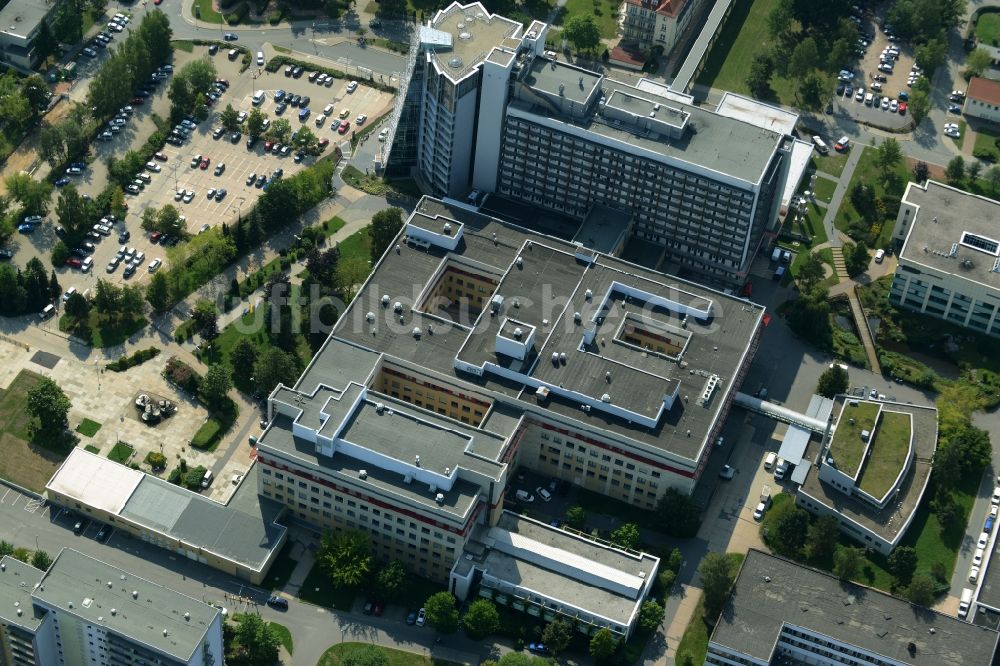 Chemnitz von oben - Klinikgelände des Krankenhauses Klinikum Chemnitz gGmbH in Chemnitz im Bundesland Sachsen