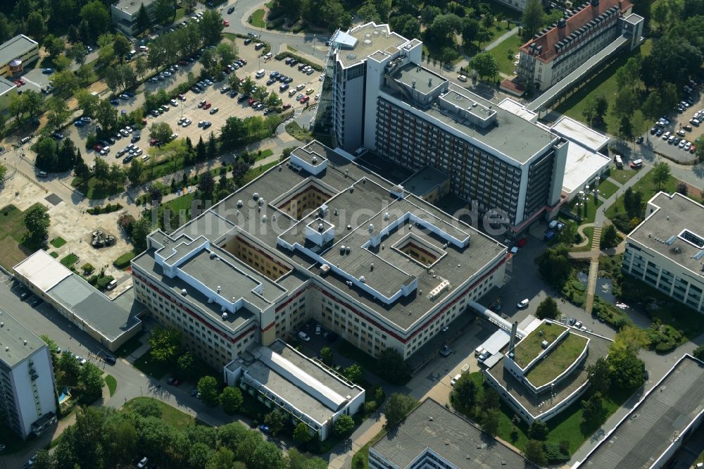 Chemnitz aus der Vogelperspektive: Klinikgelände des Krankenhauses Klinikum Chemnitz gGmbH in Chemnitz im Bundesland Sachsen