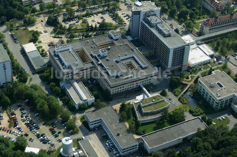 Luftbild Chemnitz - Klinikgelände des Krankenhauses Klinikum Chemnitz gGmbH in Chemnitz im Bundesland Sachsen