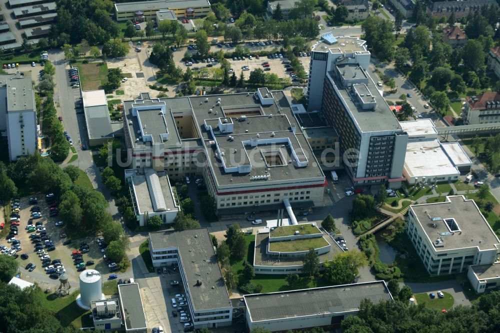 Luftaufnahme Chemnitz - Klinikgelände des Krankenhauses Klinikum Chemnitz gGmbH in Chemnitz im Bundesland Sachsen