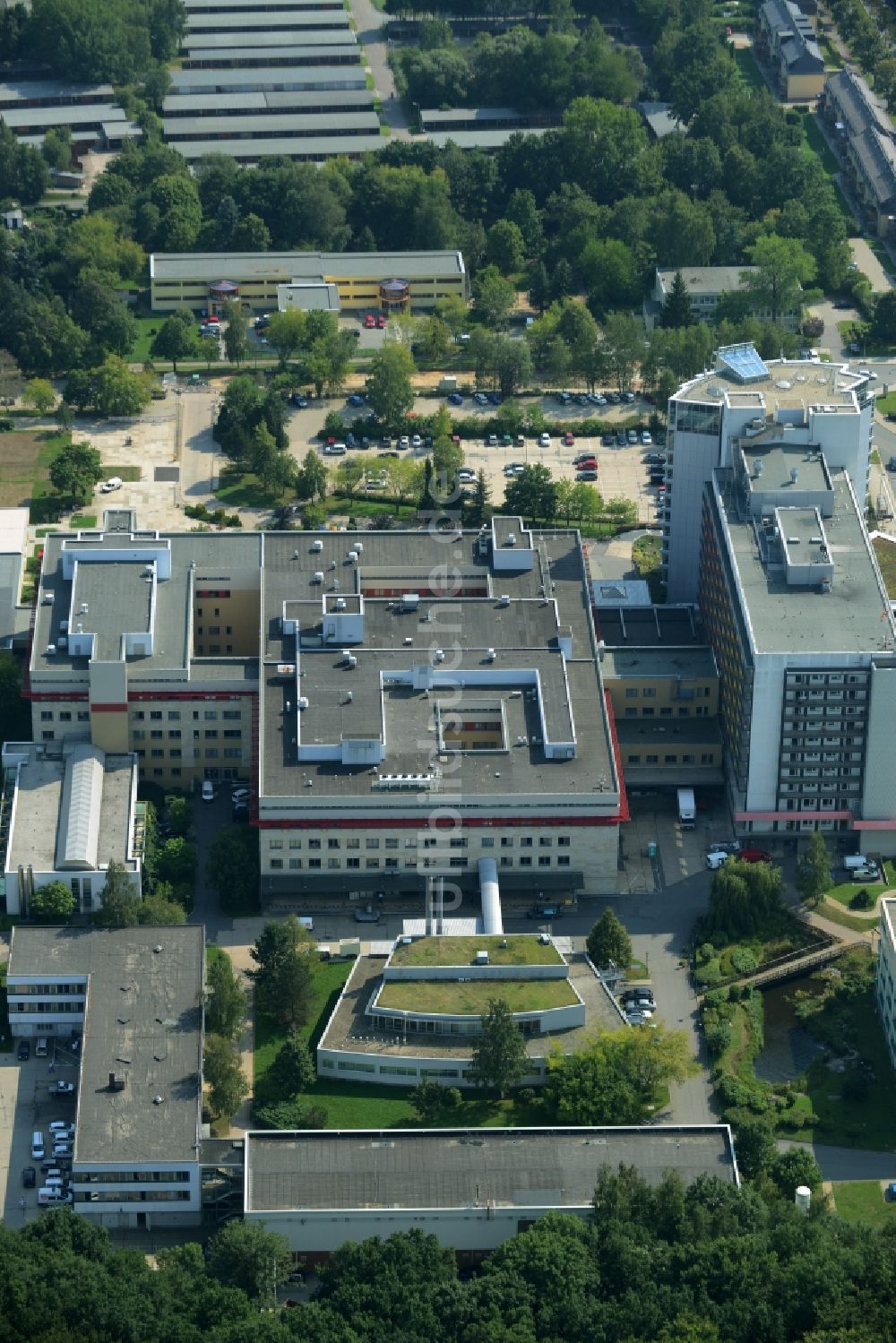 Chemnitz von oben - Klinikgelände des Krankenhauses Klinikum Chemnitz gGmbH in Chemnitz im Bundesland Sachsen