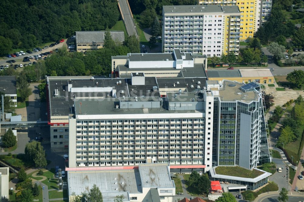 Luftaufnahme Chemnitz - Klinikgelände des Krankenhauses Klinikum Chemnitz gGmbH in Chemnitz im Bundesland Sachsen