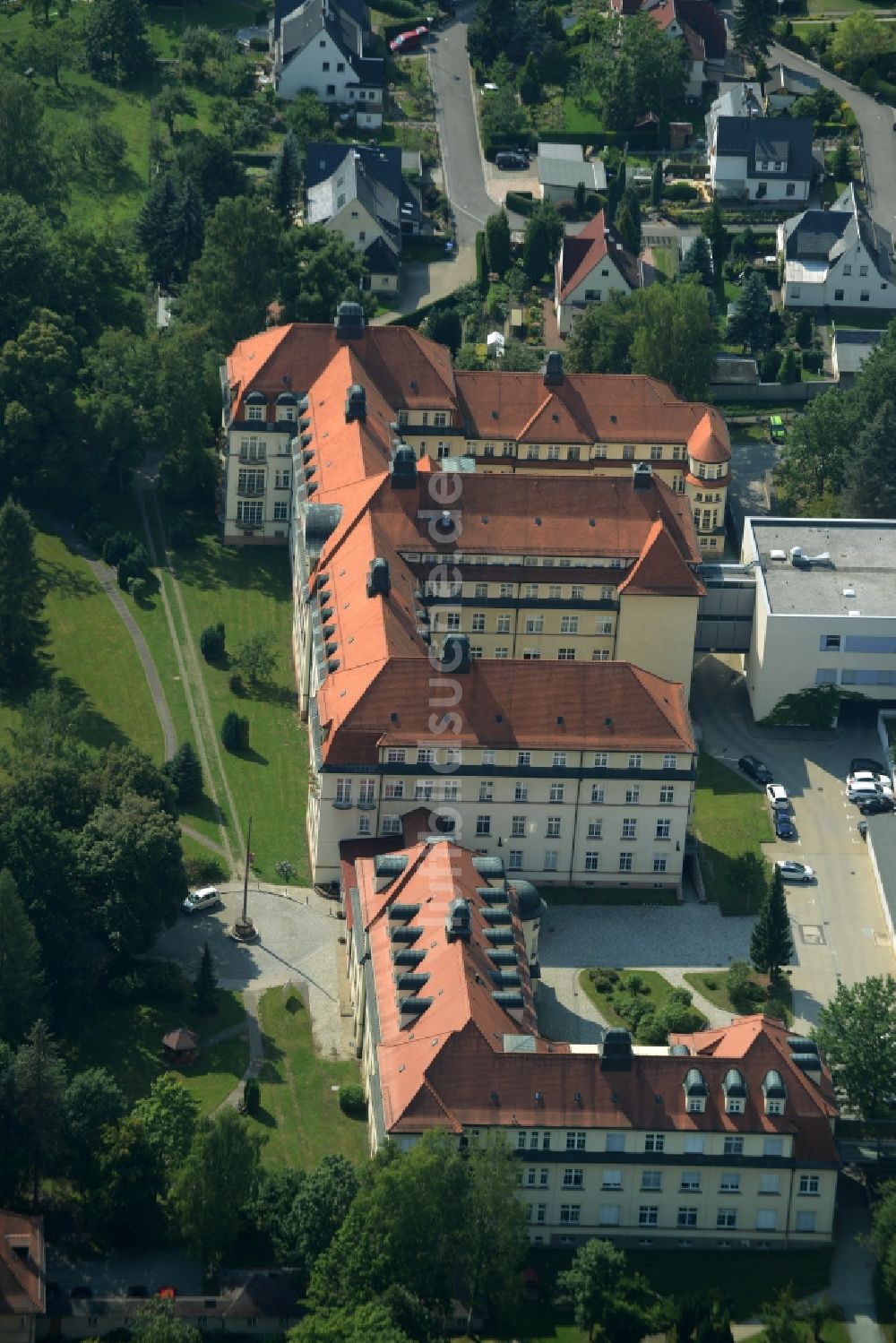 Chemnitz aus der Vogelperspektive: Klinikgelände des Krankenhauses Klinikum Chemnitz gGmbH - Standort Flemmingstraße in Chemnitz im Bundesland Sachsen