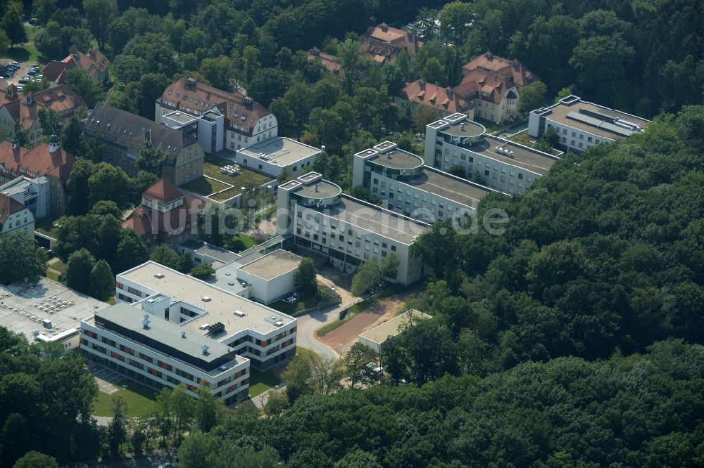 Chemnitz von oben - Klinikgelände des Krankenhauses Klinikum Chemnitz gGmbH - Standort Küchwald in Chemnitz im Bundesland Sachsen