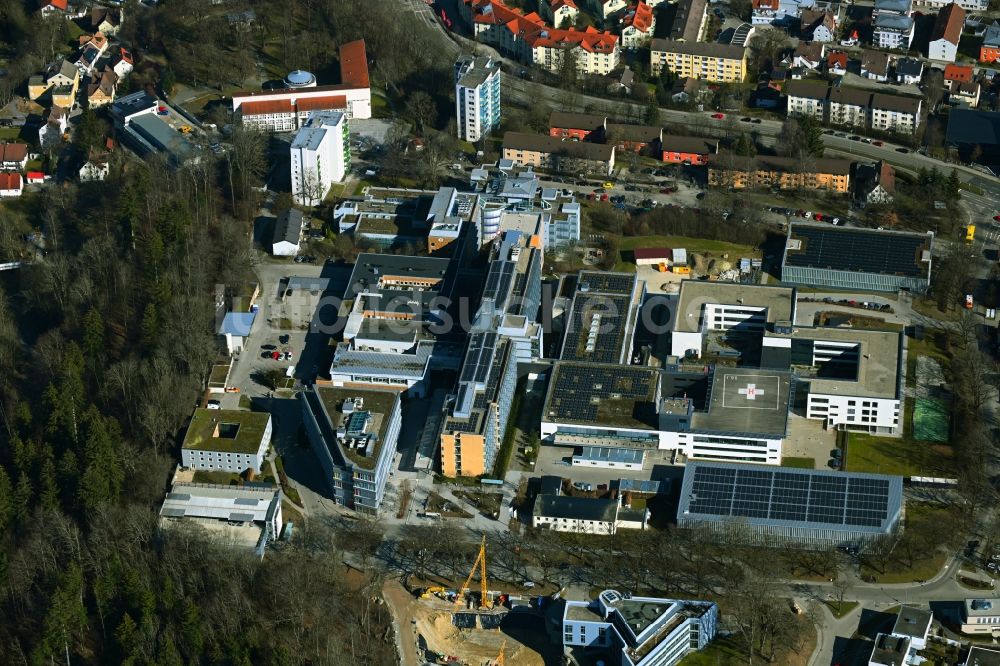 Kempten (Allgäu) aus der Vogelperspektive: Klinikgelände des Krankenhauses Klinikum Kempten in Kempten (Allgäu) im Bundesland Bayern, Deutschland