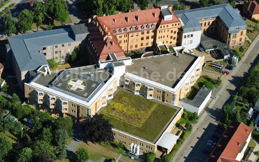 Senftenberg von oben - Klinikgelände des Krankenhauses und Klinikum Niederlausitz an der Krankenhausstraße in Senftenberg im Bundesland Brandenburg, Deutschland