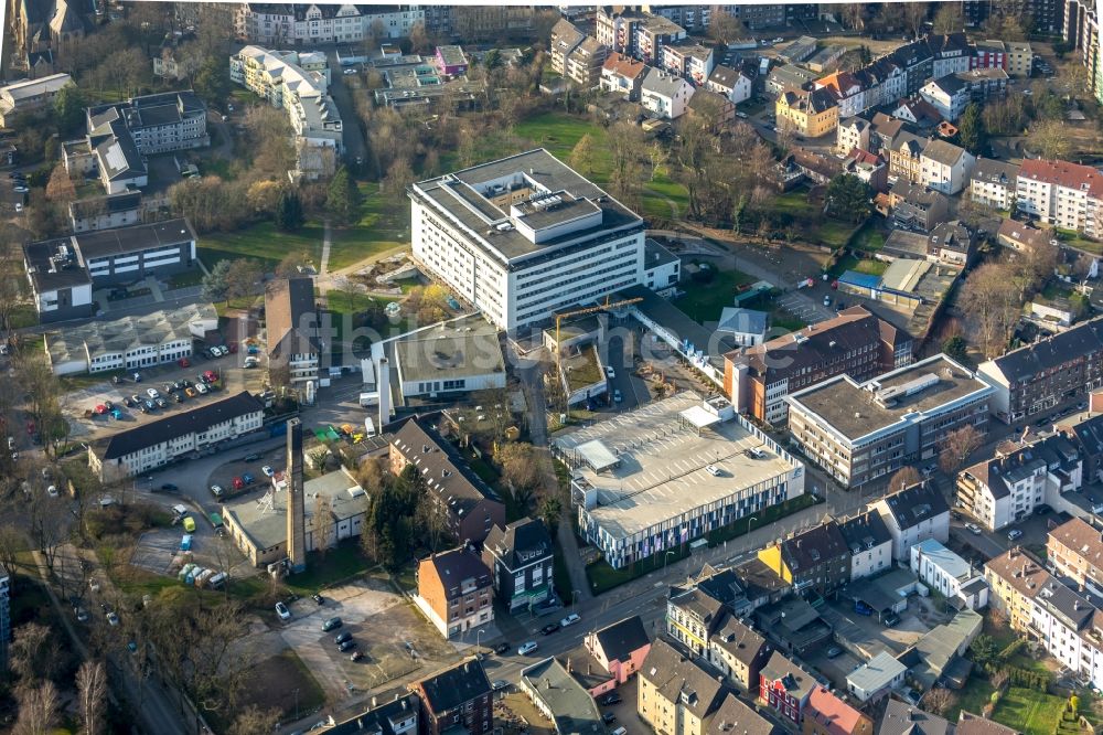 Luftbild Herne - Klinikgelände des Krankenhauses Ev. Krankenhaus in Herne im Bundesland Nordrhein-Westfalen, Deutschland