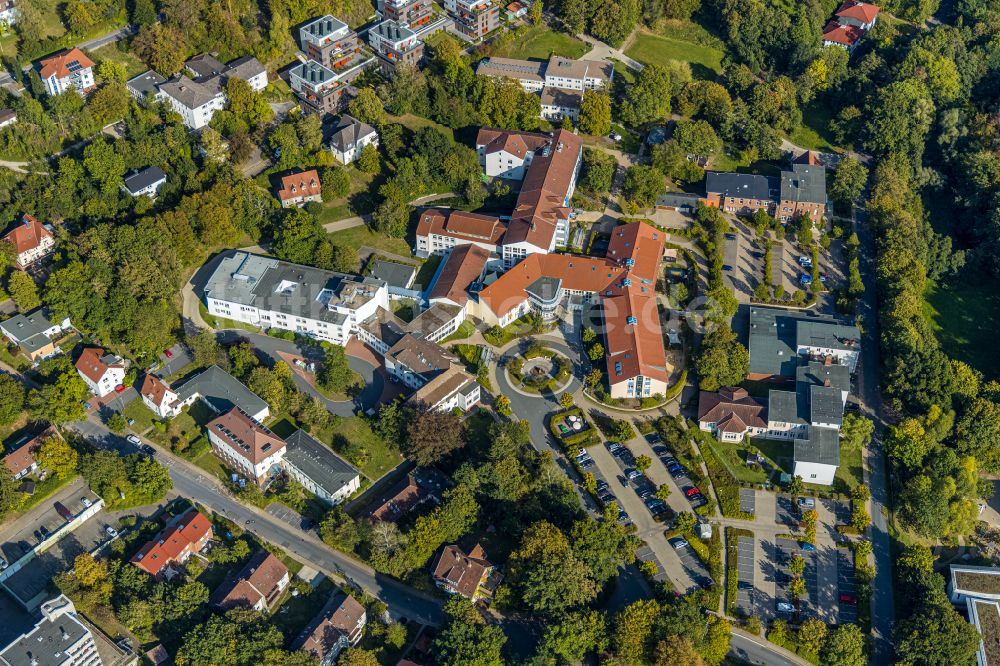 Bielefeld aus der Vogelperspektive: Klinikgelände des Krankenhauses Krankenhaus Mara | Bethel im Ortsteil Bethel in Bielefeld im Bundesland Nordrhein-Westfalen, Deutschland