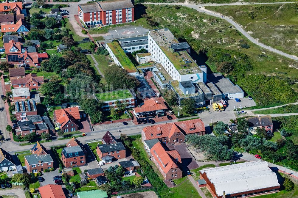 Luftbild Norderney - Klinikgelände des Krankenhauses Krankenhaus Norderney in Norderney im Bundesland Niedersachsen, Deutschland