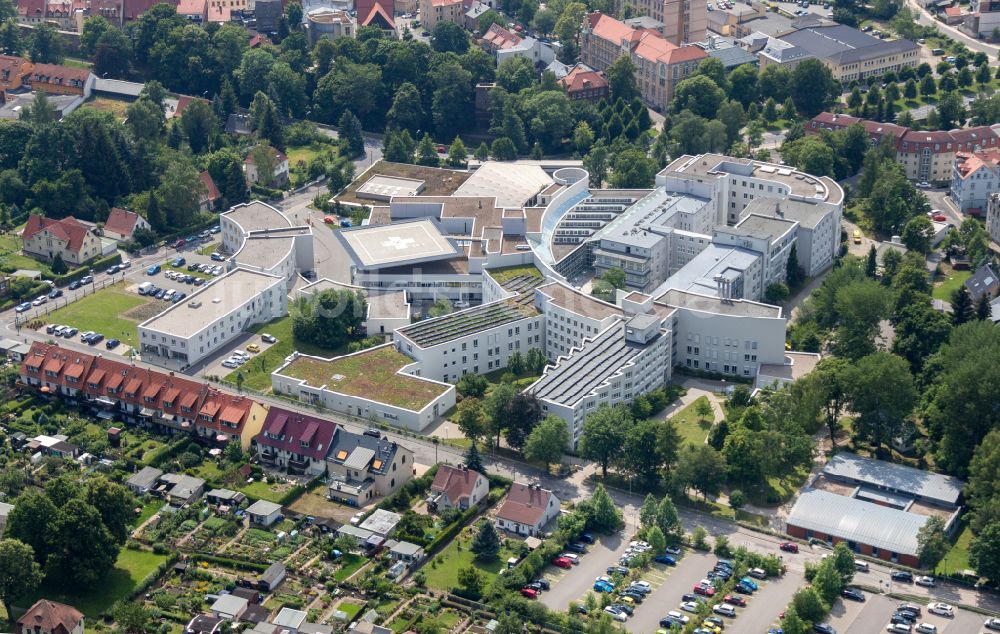 Luftbild Freiberg - Klinikgelände des Krankenhauses Kreiskrankenhaus Freiberg gGmbH in Freiberg im Bundesland Sachsen, Deutschland