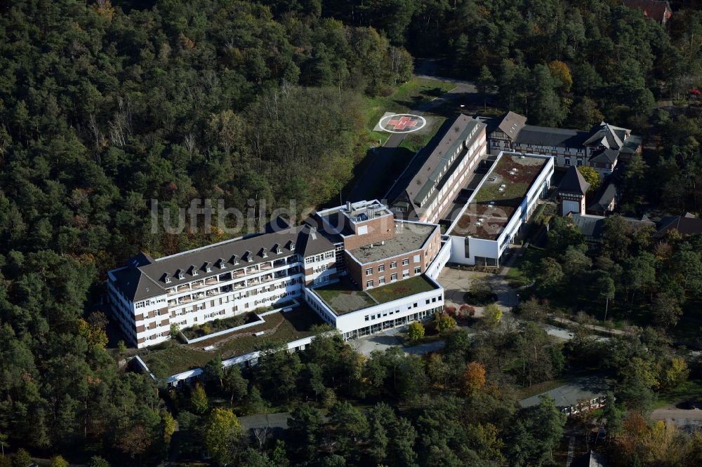 Luftbild Lostau - Klinikgelände des Krankenhauses Lungenklinik Lostau im Bundesland Sachsen-Anhalt, Deutschland