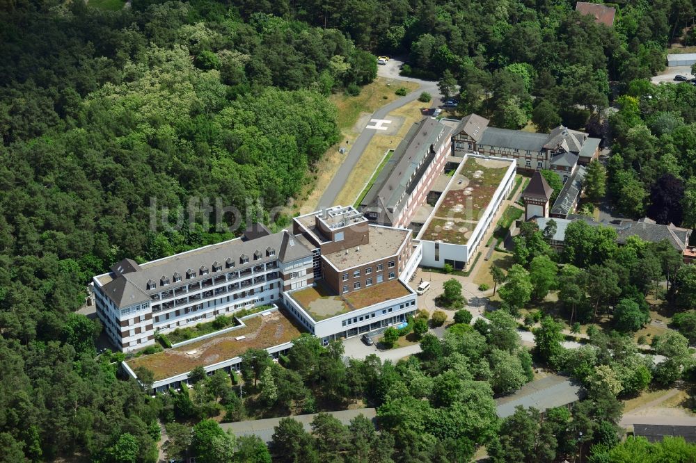 Luftbild Lostau - Klinikgelände des Krankenhauses Lungenklinik der Pfeifferschen Stiftungen in Lostau im Bundesland Sachsen-Anhalt