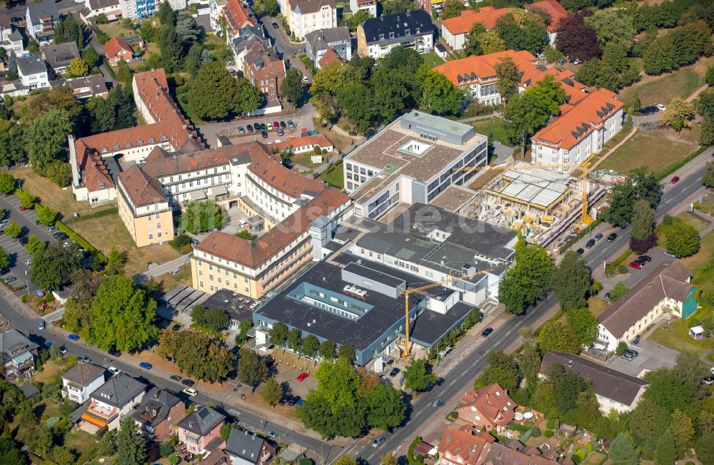 Luftaufnahme Hamm - Klinikgelände des Krankenhauses St. Marien-Hospital in der Knappenstraße in Hamm im Bundesland Nordrhein-Westfalen