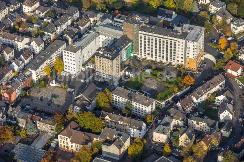 Siegen von oben - Klinikgelände des Krankenhauses St. Marien-Krankenhaus in Siegen im Bundesland Nordrhein-Westfalen, Deutschland