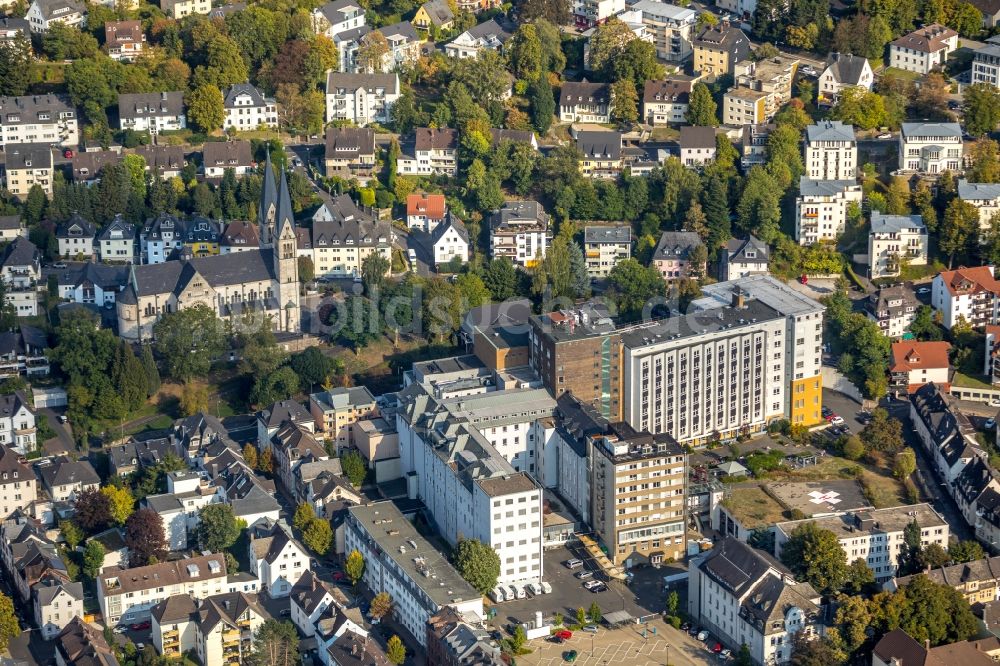 Siegen von oben - Klinikgelände des Krankenhauses St. Marien-Krankenhaus in Siegen im Bundesland Nordrhein-Westfalen, Deutschland